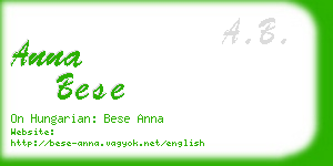 anna bese business card